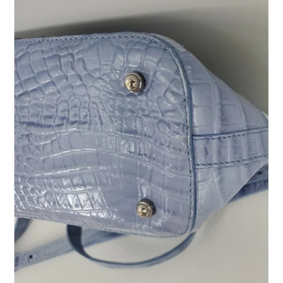 BRAHMIN Mini Asher Purse Periwinkle Monroe Leather Crossbody - Picture 16 of 16